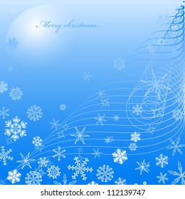 Blue christmas background with snowflakes and a copyspace. Vector. eps 10