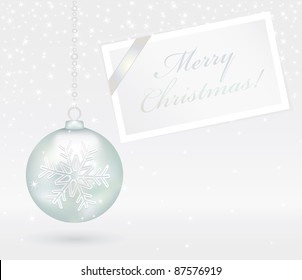 blue christmas background with snowflakes and decorations