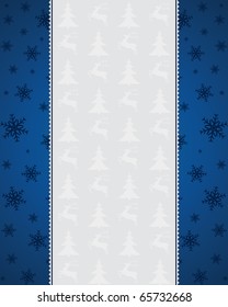 Blue Christmas background with snowflakes - frame
