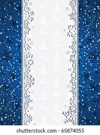 Blue Christmas background with snowflakes - frame