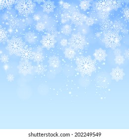 Blue christmas background with snowflakes vector