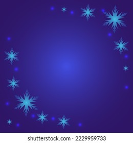 Blauer Weihnachtshintergrund mit Schneeflocken. Vektorgrafik