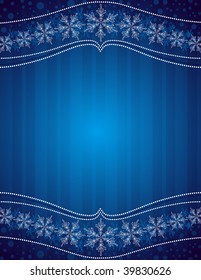 blue christmas background with snowflakes,  vector illustration