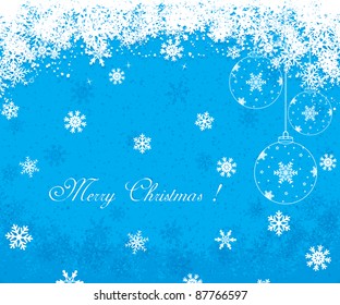 Blue Christmas background with snowflakes.Vector