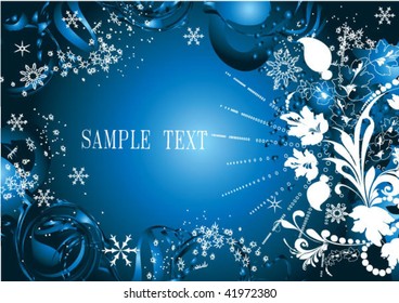 Blue Christmas background with space for text.
