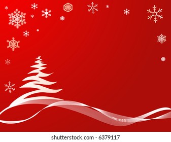 blue Christmas background with stylized tree
