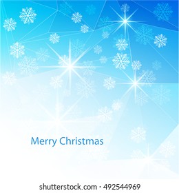 Blue Christmas background with texture triangle