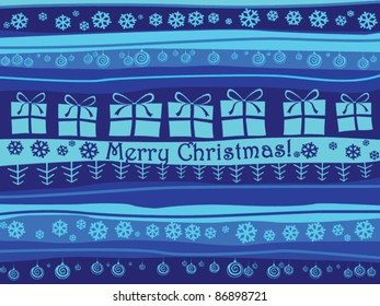 Blue Christmas background. Vector format.