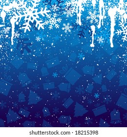 blue christmas background, vector illustration