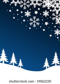 blue christmas background, vector illustration