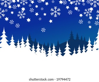 blue christmas background, vector illustration
