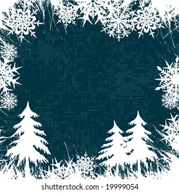 blue christmas background, vector illustration