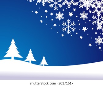 blue christmas background, vector illustration