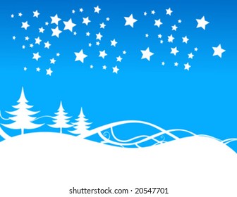 blue christmas background, vector illustration
