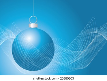 blue christmas background, vector illustration