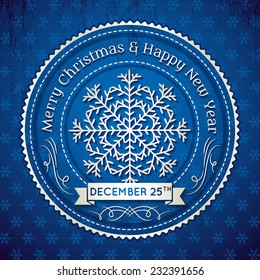 blue christmas background, vector illustration