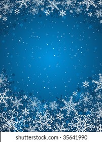 blue christmas background, vector illustration