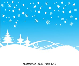 blue christmas background, vector illustration