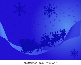Blue christmas background - vector illustration