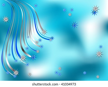 Blue christmas background - vector illustration
