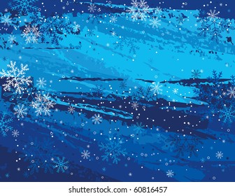 blue christmas background, vector illustration