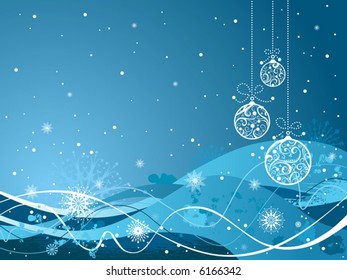 Blue Christmas background, vector illustration