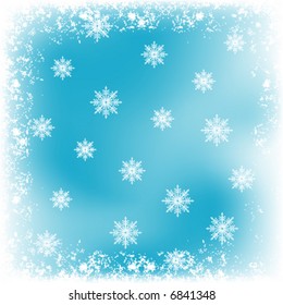 blue christmas background - vector illustration
