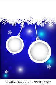 Blue Christmas ball background 