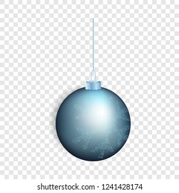 Blue christmas ball icon. Realistic illustration of blue christmas ball vector icon for web design  