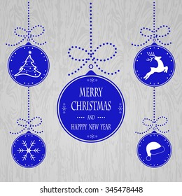 Blue christmas ball isolated background