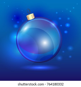 Blue Christmas ball on a blue background