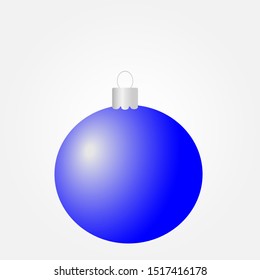 blue christmas ball on isolated background - vector illustration