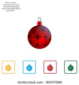Blue Christmas ball with snowflakes