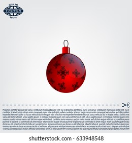Blue Christmas ball with snowflakes
