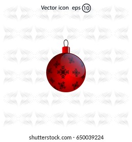 Blue Christmas ball with snowflakes