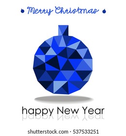 Blue Christmas ball with triangles