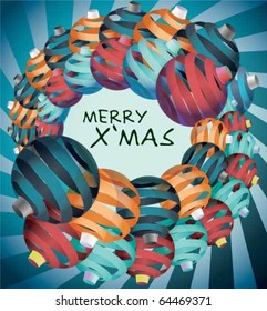 blue Christmas ball vector background
