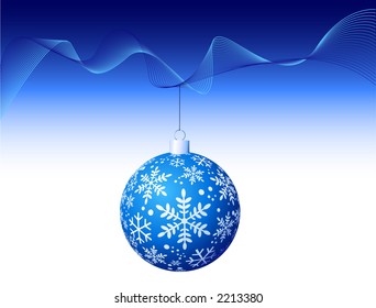 Blue Christmas Ball - Vector. Easy change color...