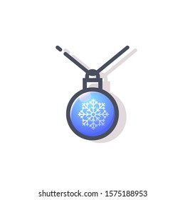 blue christmas balloon icon, vector illustration
