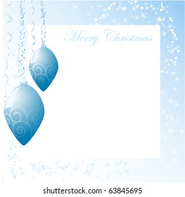 blue christmas balls vector background