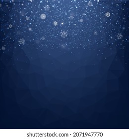 Blue Christmas Banner With Snowflake Gradient Mesh, Vector Illustration
