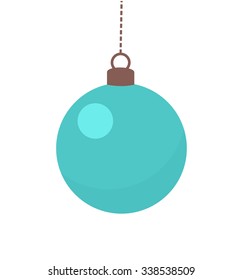 Blue Christmas bauble. Vector illustration