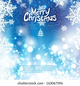 Blue Christmas bokeh background