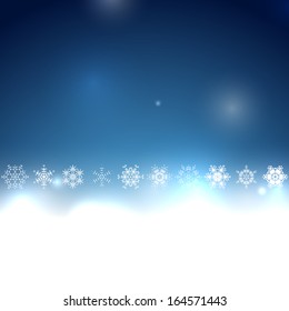 Fondo vectorial de copos de nieve del bokek de Navidad azul