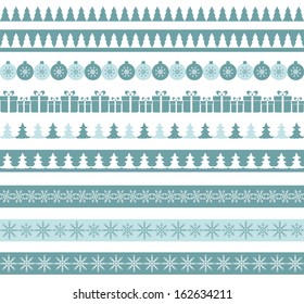 Blue Christmas borders