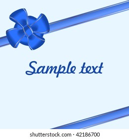 Blue christmas bow decoration - vector
