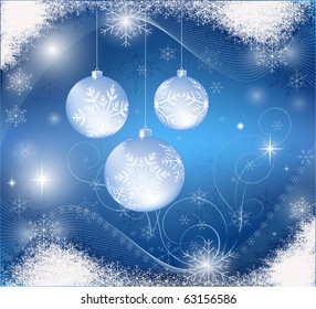 blue christmas card