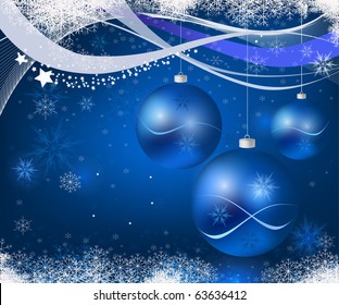 blue christmas card