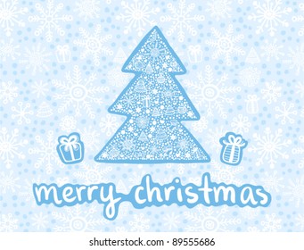 Blue christmas card