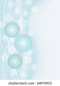 blue christmas card with ball